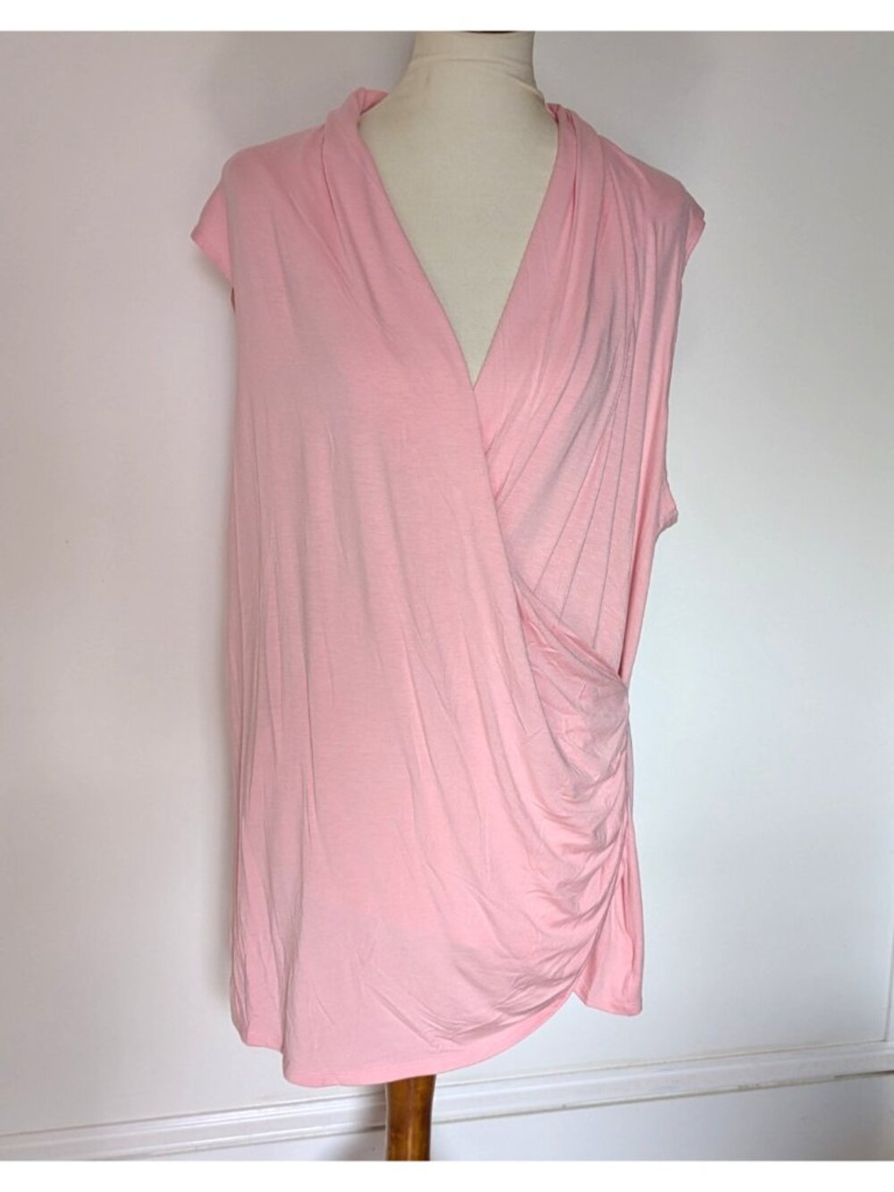 My Favorite Things Size 2X Pink Surplice Top Blouse Colleen Lopez Sleeveless